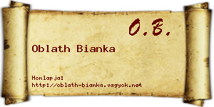 Oblath Bianka névjegykártya